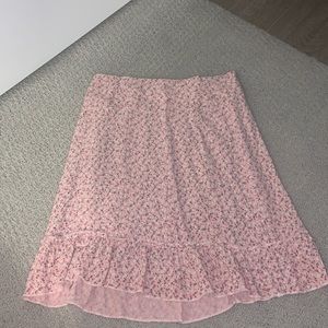 Brandy Melville Pink Floral Skirt